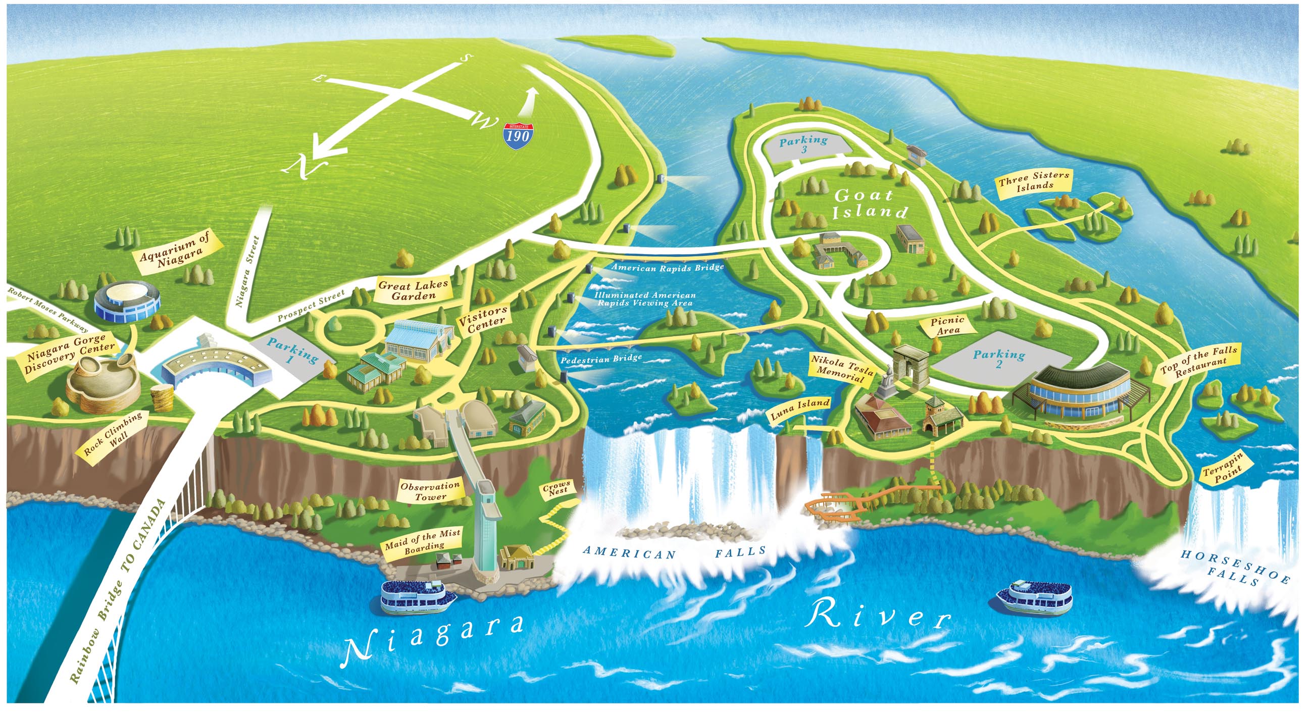 Mapa de las cataratas de Niagara 