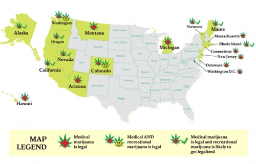 Mapa marihuana USA