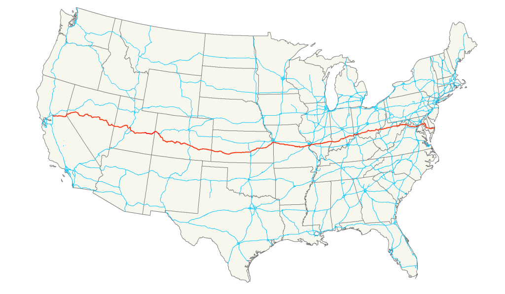 Conoce La Ruta 50   US 50 Map 1024x597 